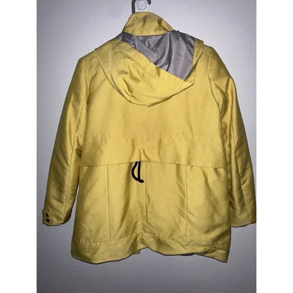 Zara Yellow Hooded Parka Coat Size Small Women's Full Zip Long Sleeve Casual - Picture 3 of 6